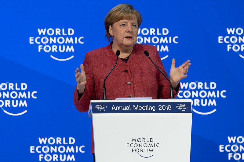 Angela Merkel, Federal Chancellor of Germany speaking during the Session "Special Address by Angela Merkel, Federal Chancellor of Germany" at the Annual Meeting 2019 of the World Economic Forum in Davos, January 23, 2019. Congress Centre - Congress Hall. Copyright by World Economic Forum / Sandra Blaser