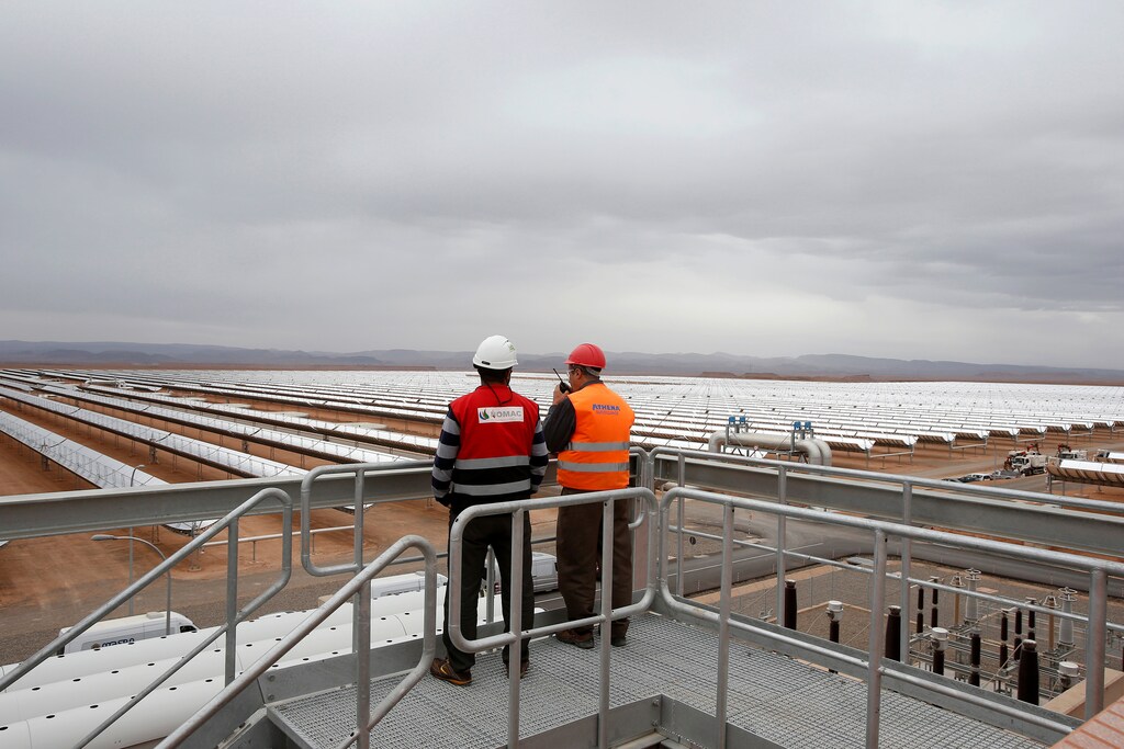 A thermosolar power plant at Noor II Ouarzazate, Morocco,