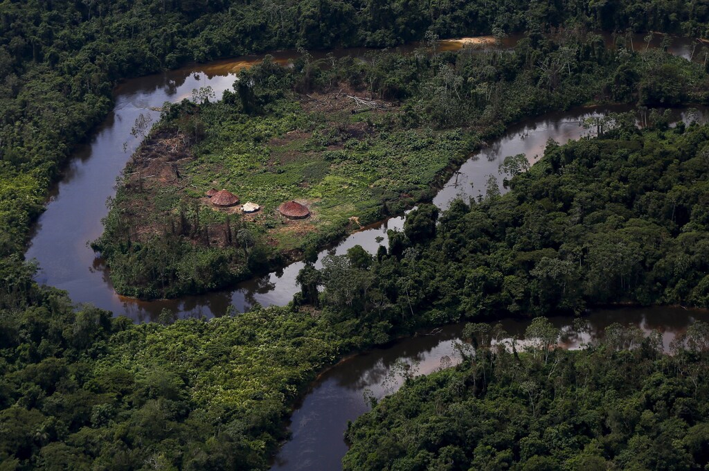 A village of indigenous Yanomami is seen during Brazils environmental agency operation against illegal gold mining on indigenous land, in the heart of the Amazon rainforest, in Roraima state, Brazil April 18, 2016. REUTERS/Bruno Kelly