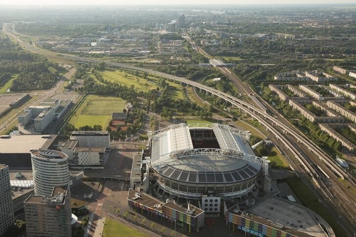 The Arena stadium building is pictured in this aerial shot of Amsterdam, Netherlands, June 14, 2017. REUTERS/Cris Toala Olivares