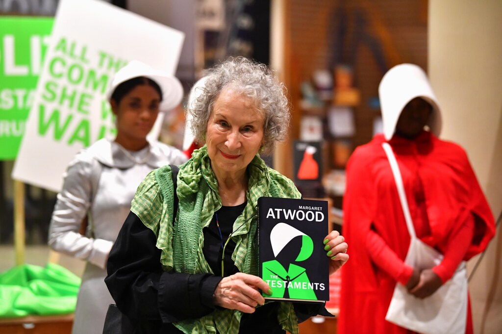 Author Margaret Atwood holds her new novel The Testaments during the launch at a book store in London, Britain early September 10, 2019. REUTERS/Dylan Martinez - RC121AC3E5F0