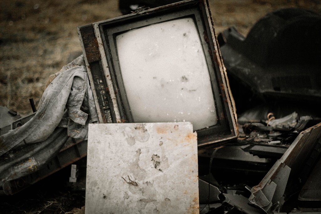 A discarded old television