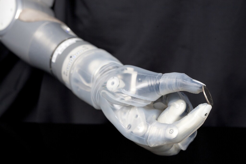 The DEKA Arm System is pictured in this Pentagon's Defense Advanced Research Projects Agency (DARPA) handout image released May 9, 2014. The U.S. Food and Drug Administration has approved the robotic arm for amputees that is named for the "Star Wars" character Luke Skywalker and can perform multiple, simultaneous movements, an advance over the metal hook currently in use. REUTERS/DARPA/Handout via Reuters