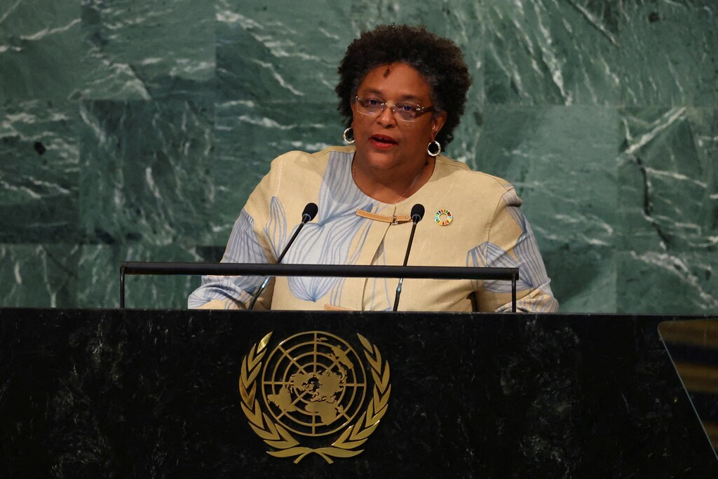 COP27 debt-for-climate swaps Prime Minister Barbados Mia Mottley United Nations General Assembly UN Headquarters