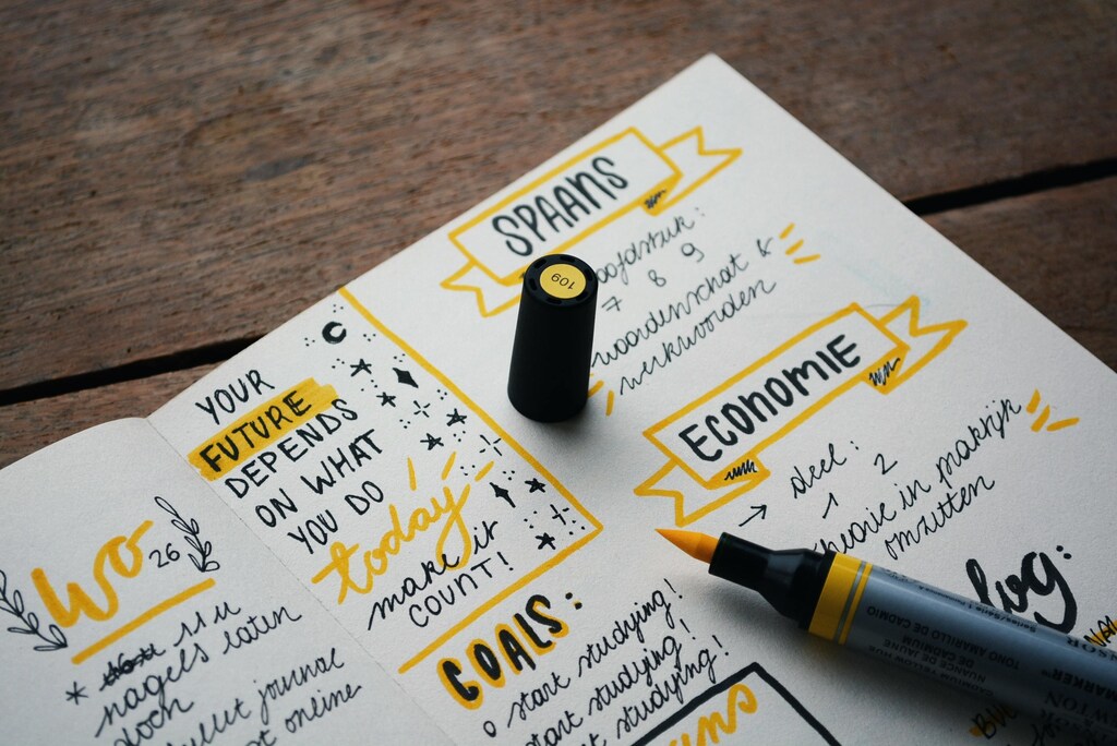 a picture of a written planner