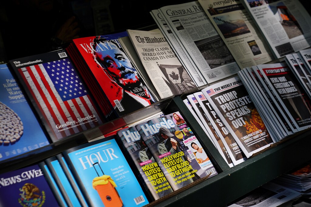 A news stand outfitted with "Fake News" headlines as a stunt pulled off by the Columbia Journalism Review is pictured in the Manhattan borough of New York, New York, U.S., October 30, 2018