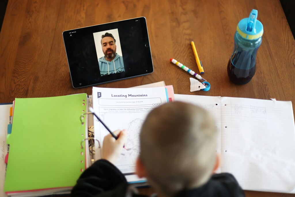 Zac receives online learning from his school amid the coronavirus disease (COVID-19) outbreak at his home in Keele, Staffordshire, Britain January 12, 2021.