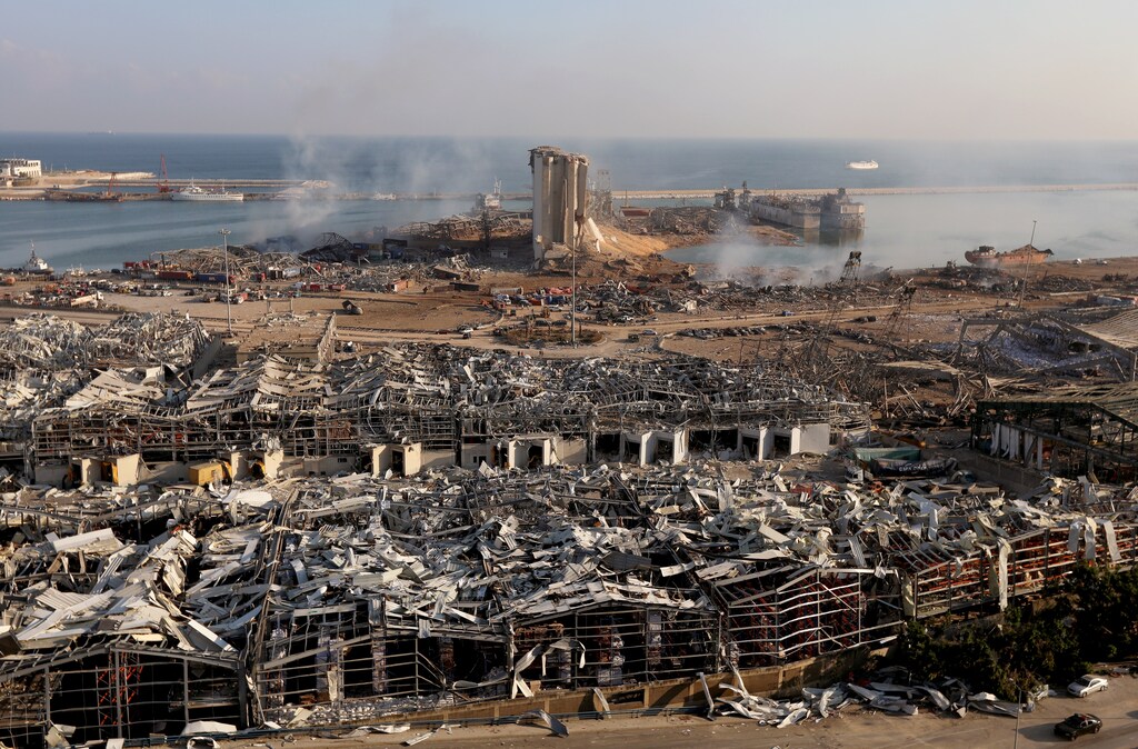 A general view shows the damage at the site of Tuesday's blast in Beirut's port area, Lebanon August 5, 2020. REUTERS/Mohamed Azakir - RC2K7I95MKS9