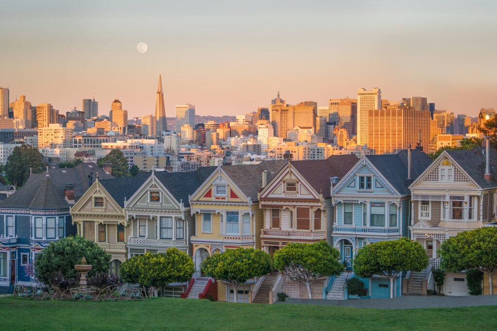 A street scene from San Francisco, which is leading the field in renewable energy