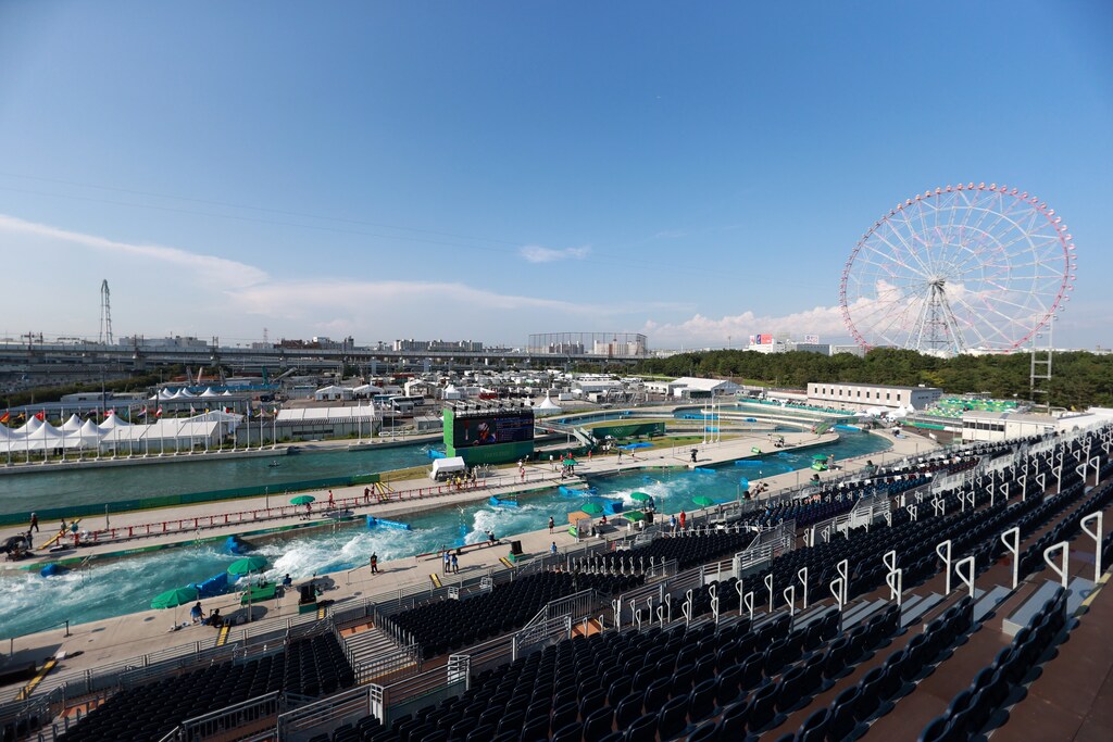 Tokyo 2020 Olympics - Canoe Slalom - Men's K1 - Heats - Kasai Canoe Slalom Centre, Tokyo, Japan - July 28, 2021. General view of Kasai Canoe Slalom Centre REUTERS/Yara Nardi - SP1EH7S0K96O1