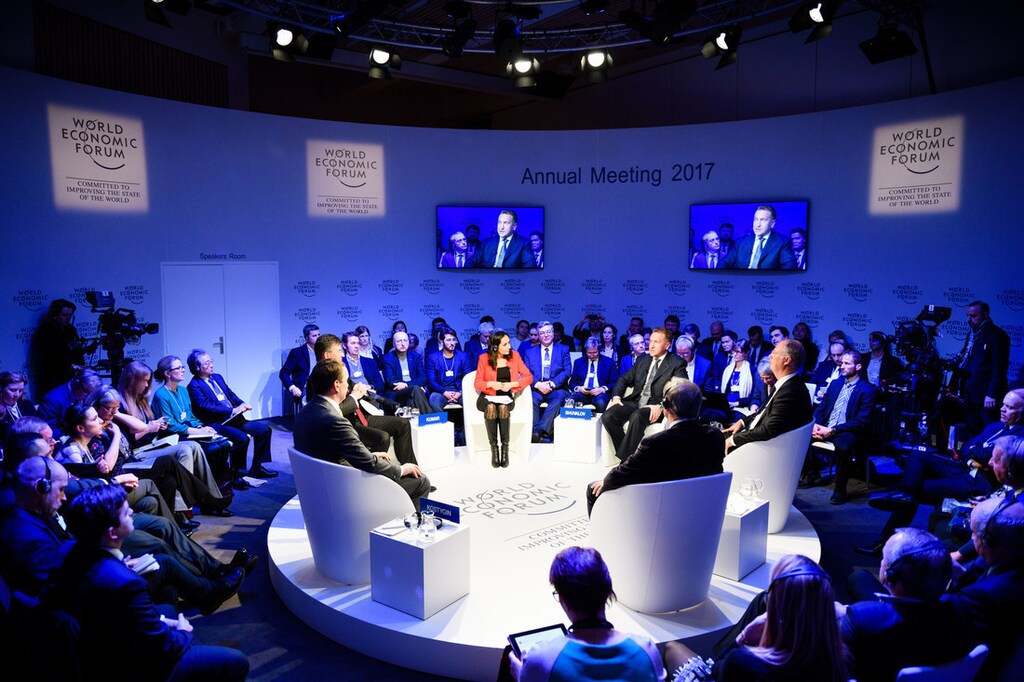 Ray Dalio, Founder, Co-Chief Executive Officer and Co-Chief Investment Officer, Bridgewater Associates, USA; Kirill Dmitriev, Chief Executive Officer, Russian Direct Investment Fund, Russian Federation.Dmitry Kostygin, Chairman of the Board, Ulmart, Russian Federation; Miroslav Lajcák, Minister of Foreign and European Affairs of the Slovak Republic; Igor Shuvalov, First Deputy Prime Minister of the Russian Federation and Isabelle Kumar, Journalist and Presenter, Euronews, France speaking during the Session "Russia in the World" at the Annual Meeting 2017 of the World Economic Forum in Davos, January 19, 2017Copyright by World Economic Forum / Manuel Lopez