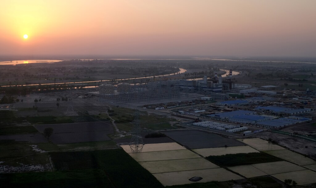 An aerial view of the Haveli Bahadur Shah LNG power plant in Jhang, Pakistan July 7, 2017.
