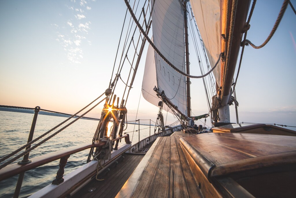 A sailing boat.