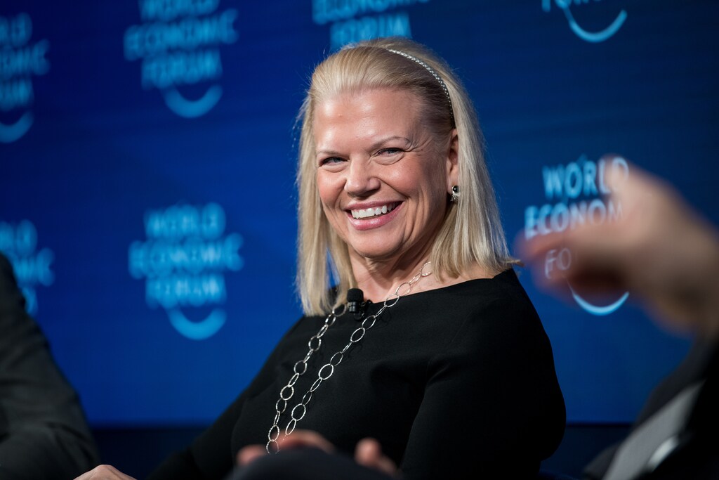 Ginni Rometty, Chairman, President and Chief Executive Officer, IBM Corporation, USA during the Session "Data Responsibility in a Fractured World" at the Annual Meeting 2018 of the World Economic Forum in Davos, January 25, 2018.Copyright by World Economic Forum / Boris Baldinger