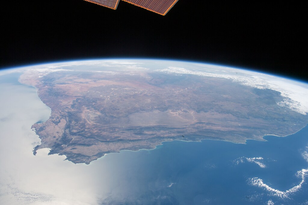 The very bottom tip of Africa is imaged here as captured by the crew of the International Space Station on April 3rd, 2016. South Africa's capitol Cape Town is located at the bottom left of this beautiful Earth picture captured on a sunny day.