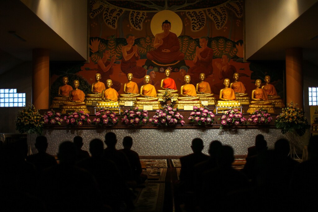 Novice monks pray during a morning routine at the Songdhammakalyani monastery, Nakhon Pathom province, Thailand, December 14, 2018. Officially, only men can become monks and novices in Thailand under a Buddhist order that, since 1928, has forbidden the ordination of women. A growing number of women defy generations of Thai Buddhist tradition by becoming ordained as novice monks at the unrecognised all-female monastery. REUTERS/Athit Perawongmetha SEARCH "FEMALE MONKS" FOR THIS STORY. SEARCH "WIDER IMAGE" FOR ALL STORIES. - RC1D09398890