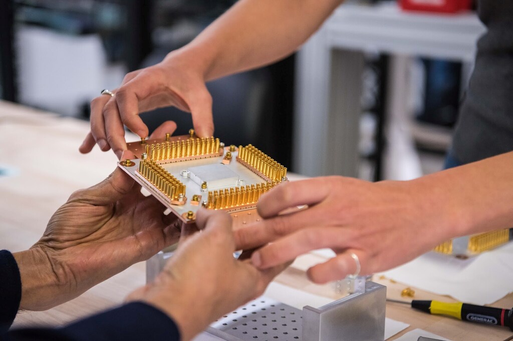 A handout picture from October 2019 shows a component of Google's Quantum Computer in the Santa Barbara lab, California.