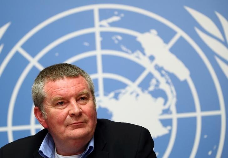Mike Ryan, Executive Director of the World Health Organisation (WHO) attends a news conference on the Ebola outbreak in the Democratic Republic of Congo at the United Nations in Geneva, Switzerland May 3, 2019. REUTERS/Denis Balibouse