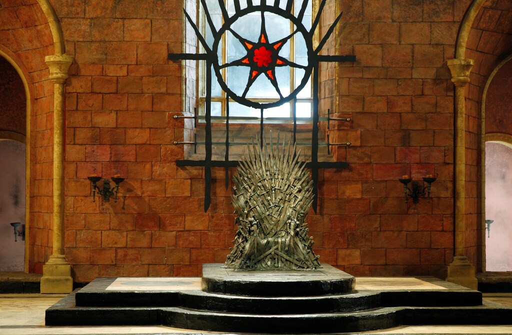 The Iron Throne is seen on the set of the television series Game of Thrones in the Titanic Quarter of Belfast, Northern Ireland, Picture taken June 24, 2014. REUTERS/Phil Noble - RC1D28BE8000