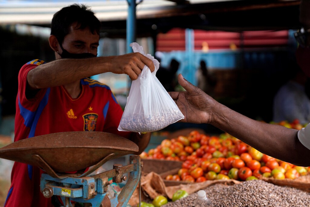 Produce is sold in a food market, in Havana, Cuba.