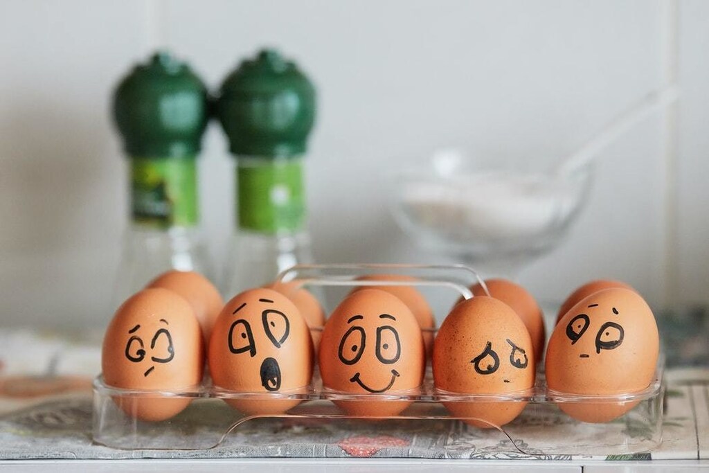 image of some eggs with different faces