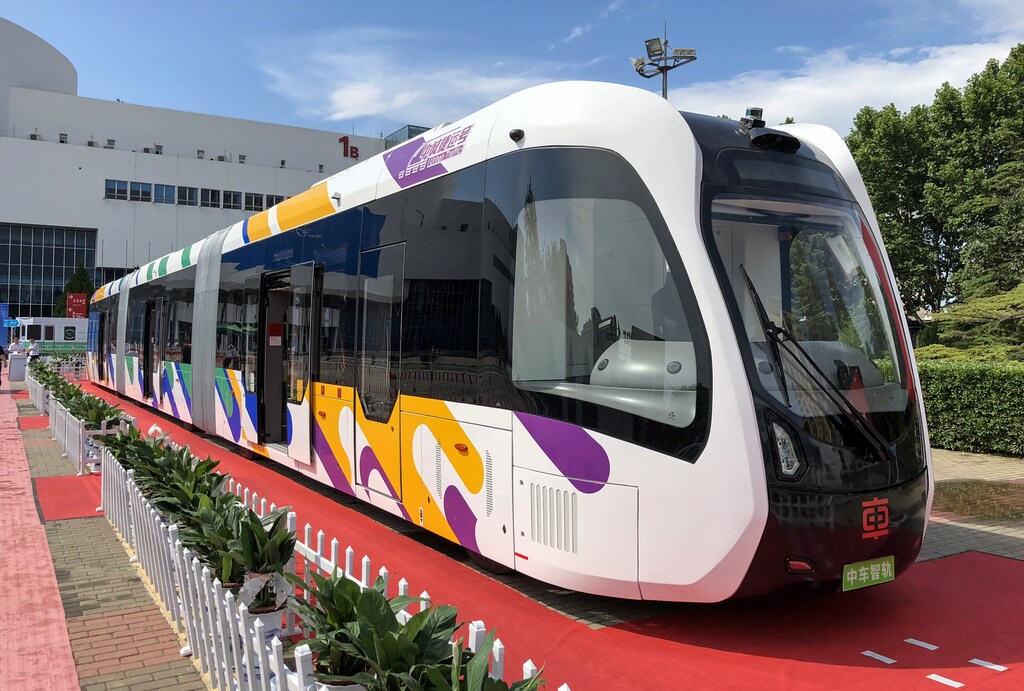 The Autonomous Rapid Transit trackless tram in Zhuzhou, China