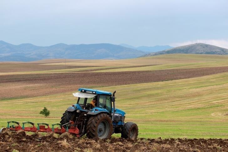 A farmer uses a tractor to plough a field near city of Veles, Macedonia July 9, 2018.REUTERS/Ognen Teofilovski