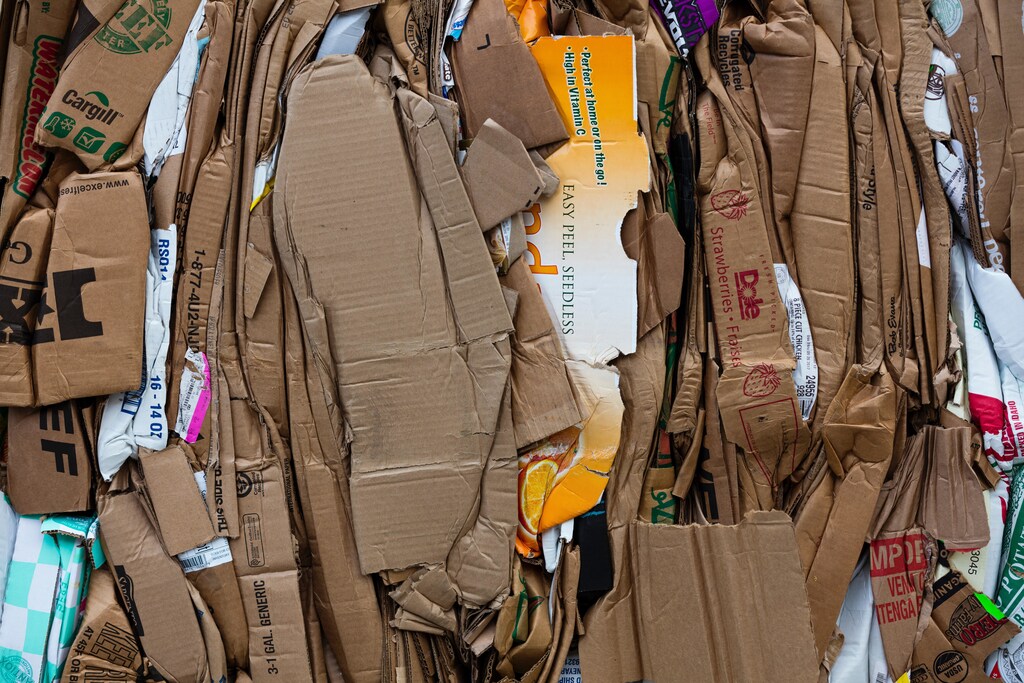 A pile of cardboard.