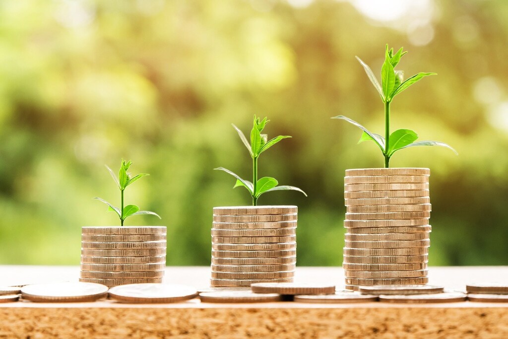 image of coin stacks increasing to show financial growth