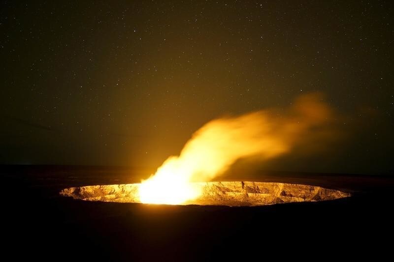 Smoke rises from the Kilauea Volcano caldera at night in Hawai'i Volcanoes National Park in Hawaii, United States, November 4, 2015. The Kilauea Volcano has been erupting since 1983. Picture taken November 4, 2015.