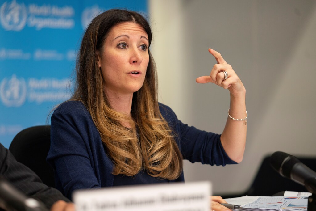 Maria Van Kerkhove, Technical Lead of the World Health Organization (WHO) Health Emergencies Programme attends a news conference on the outbreak of the coronavirus disease (COVID-19) in Geneva, Switzerland, March 16, 2020. Christopher Black/WHO/Handout via REUTERS ATTENTION EDITORS - THIS IMAGE WAS PROVIDED BY A THIRD PARTY - RC29LF9EX17G