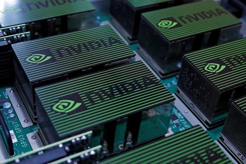 The logo of Nvidia Corporation is seen during the annual Computex computer exhibition in Taipei, Taiwan May 30, 2017. REUTERS/Tyrone Siu - RTX3872X