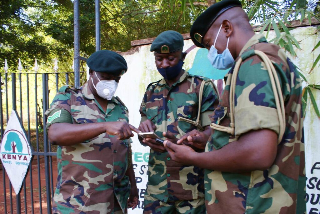 image of the Kenyan Game Rangers using the app