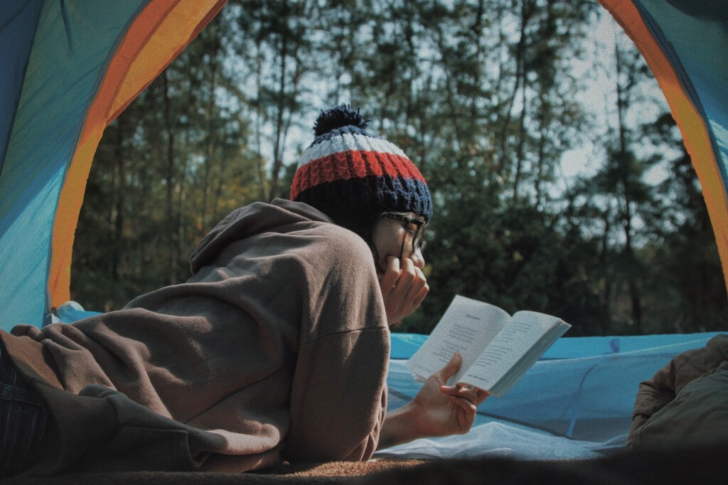 reading literature young camping nature education