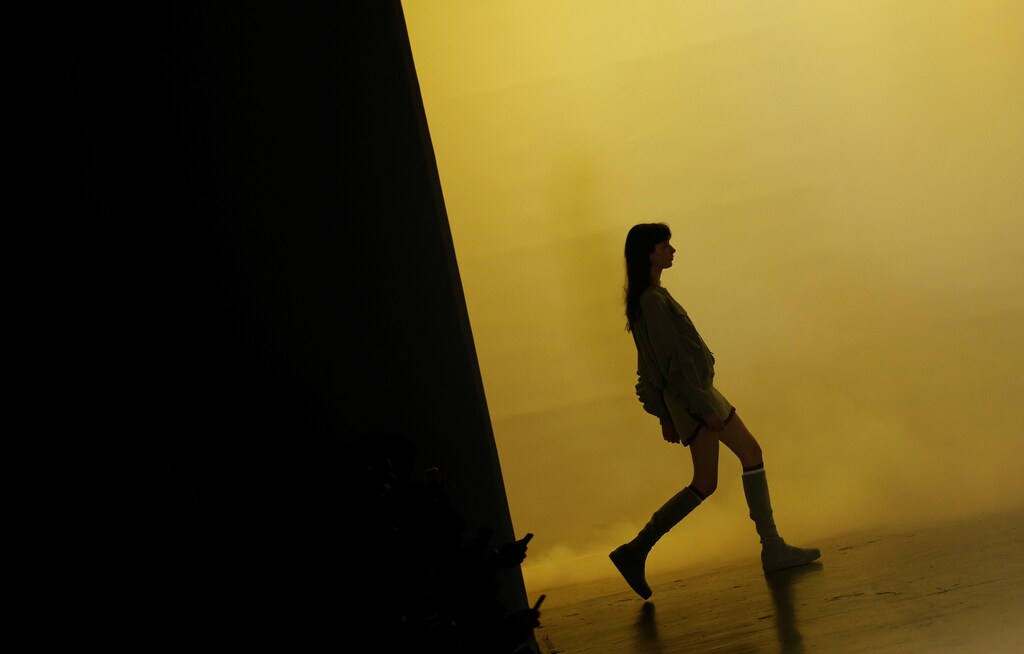 A model presents a creation from Memo during Sao Paulo Fashion Week in Sao Paulo, Brazil March 15, 2017. REUTERS/Nacho Doce - RTX317B2