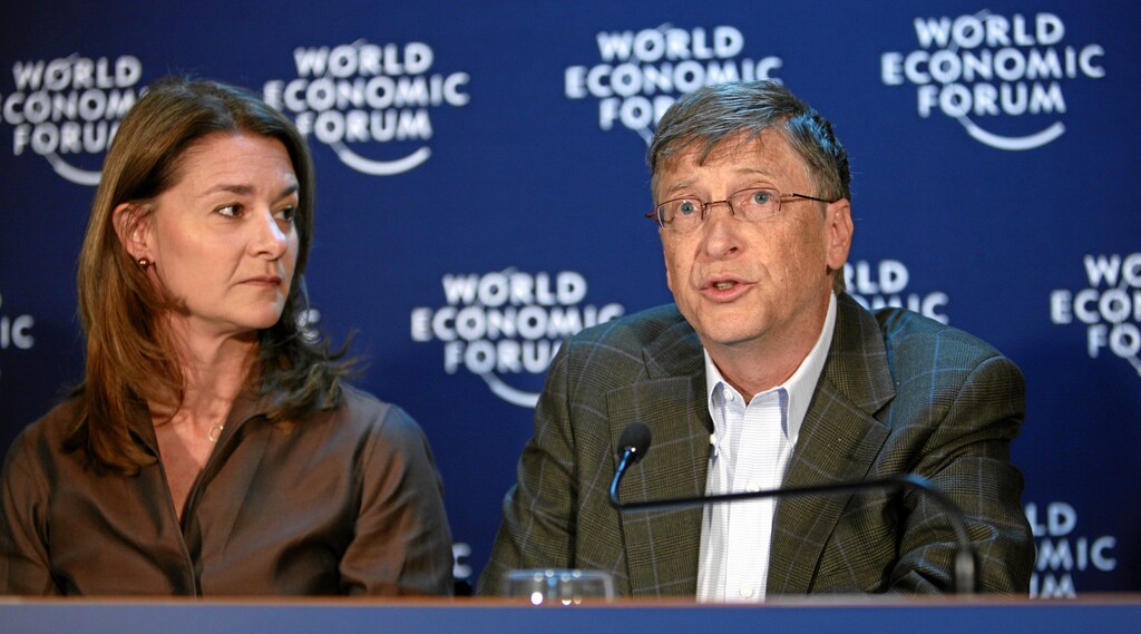 Melinda French Gates y Bill Gates en Davos.