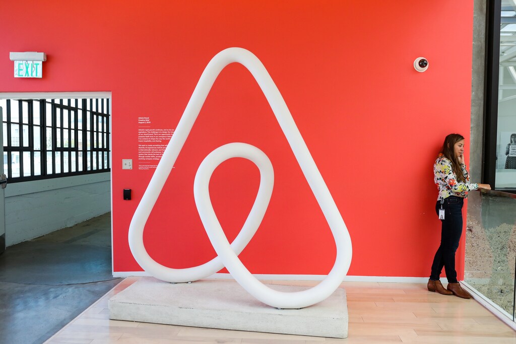 A woman talks on the phone at the Airbnb office headquarters in the SOMA district of San Francisco, California, U.S., August 2, 2016. REUTERS/Gabrielle Lurie - RC174B233910