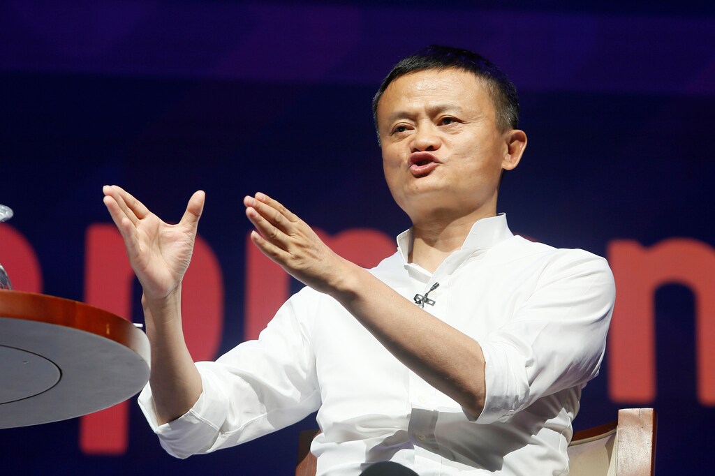 Alibaba Group co-founder and Executive Chairman Jack Ma gestures during a seminar at the International Monetary Fund - World Bank Annual Meeting 2018 in Nusa Dua, Bali, Indonesia, October 12, 2018. REUTERS/Johannes P. Christo - RC1EB9688030
