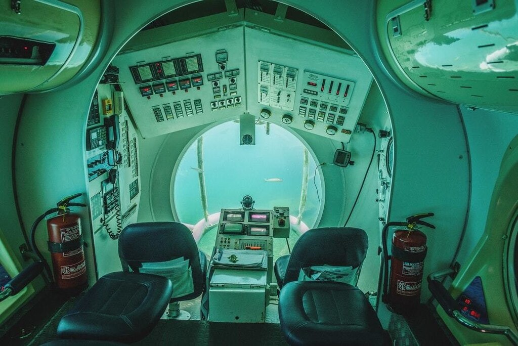 Inside of a submarine.