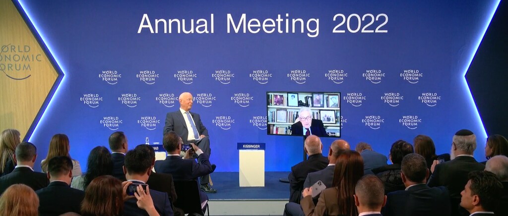 Klaus Schwab in conversation with former US Secretary of State, Henry A. Kissinger