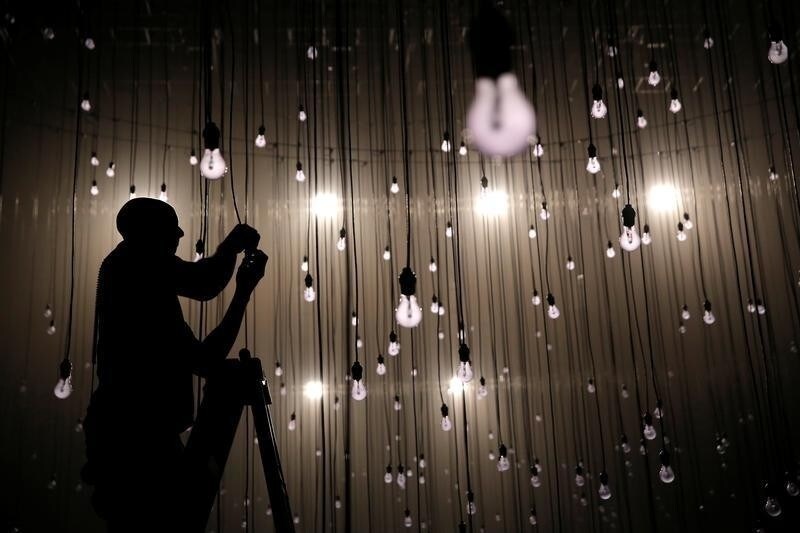A worker prepares the runway before the Marc Jacobs Spring/Summer 2017 collection presentation at New York Fashion Week in Manhattan, New York, U.S., September 15, 2016