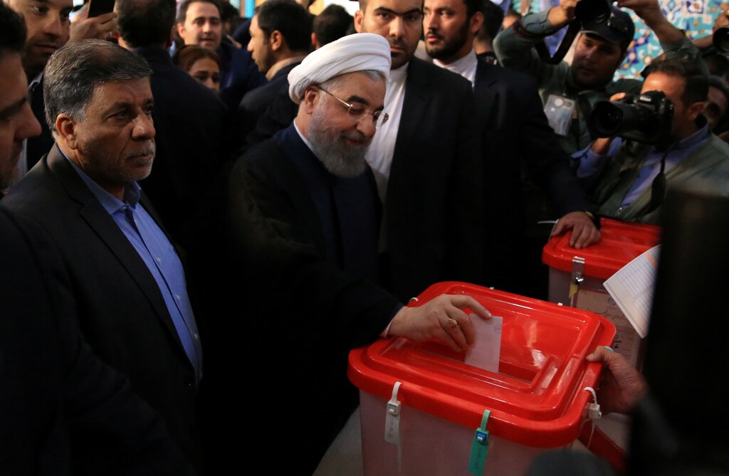 Iranian President Hassan Rouhani casts his vote during the presidential election in Tehran, Iran, May 19, 2017. TIMA via REUTERS ATTENTION EDITORS - THIS IMAGE WAS PROVIDED BY A THIRD PARTY. FOR EDITORIAL USE ONLY. TPX IMAGES OF THE DAY - RTX36J56