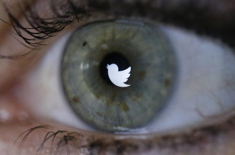 An illustration picture shows the Twitter logo reflected in the eye of a woman in Berlin, November 7, 2013. Twitter Inc priced its initial public offering above its expected range to raise at least $1.8 billion, in a sign of strong investor demand for the most highly anticipated U.S. public float since Facebook Inc. REUTERS/Fabrizio Bensch (GERMANY - Tags: BUSINESS TELECOMS) - BM2E9B70TNH01