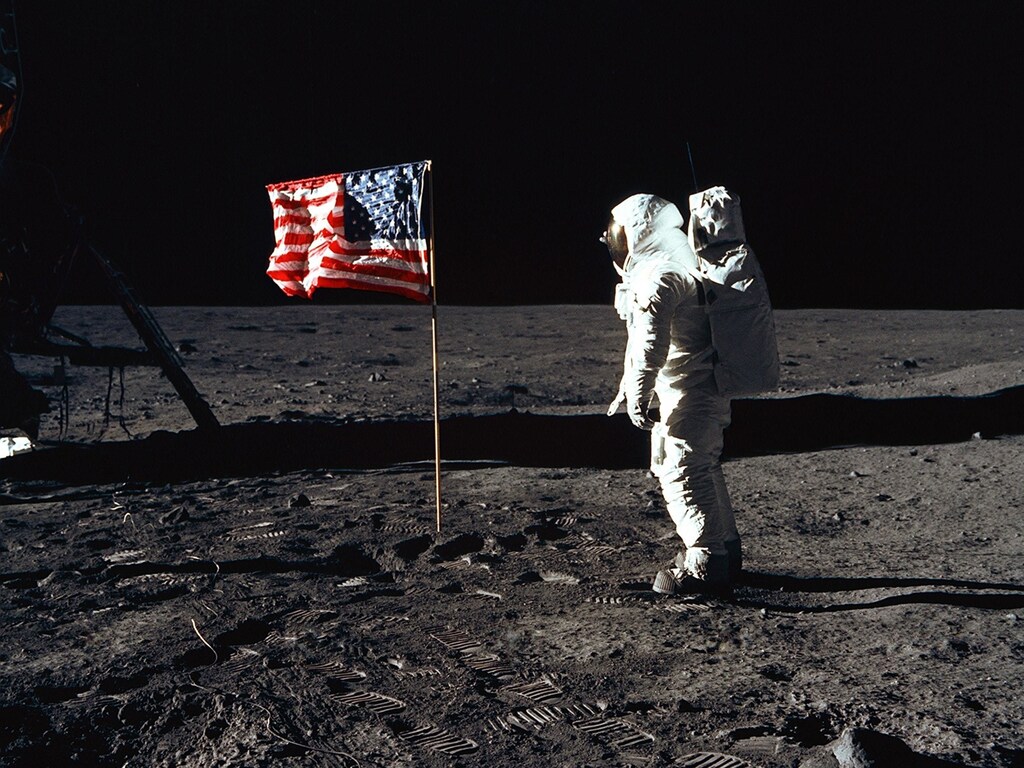 Astronaut Buzz Aldrin participated in an Apollo 11 Extravehicular Activity on the lunar surface.