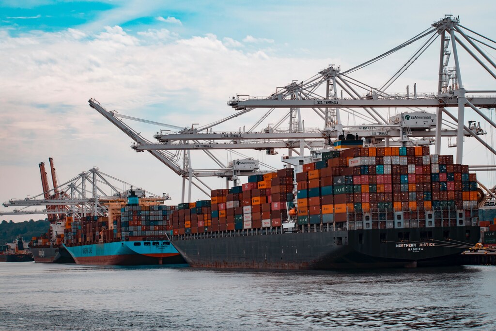 Shipping containers global shipping lanes