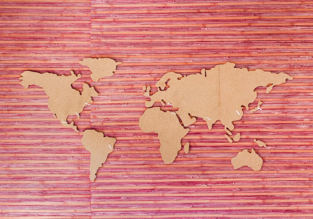 a art installation showing the world's landmass