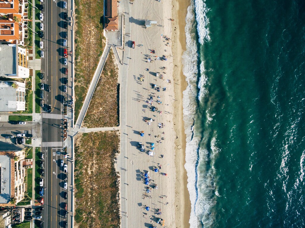 The California coastline.