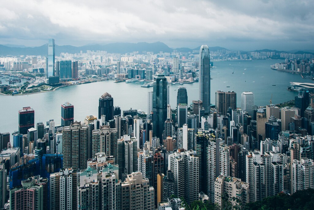 Hong Kong looking out across the water, illustrating global connectivity