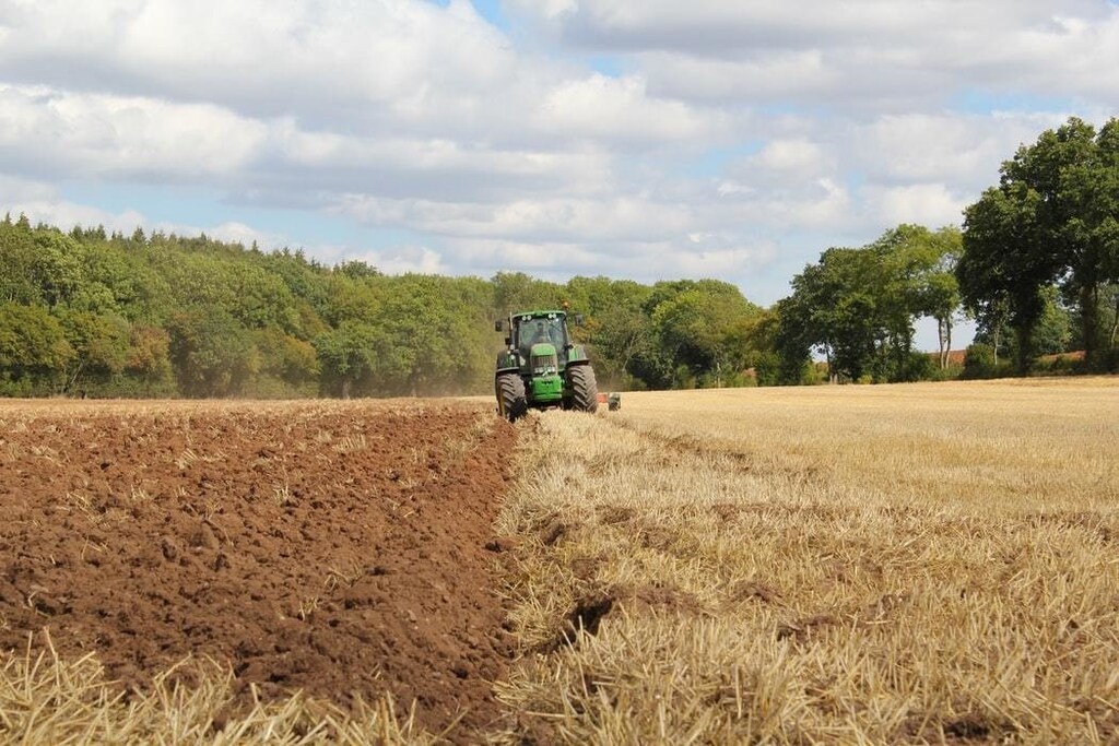 image of a tractor in a field