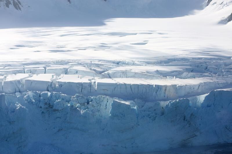 A glacier in Half Moon Bay, Antarctica, February 18, 2018.